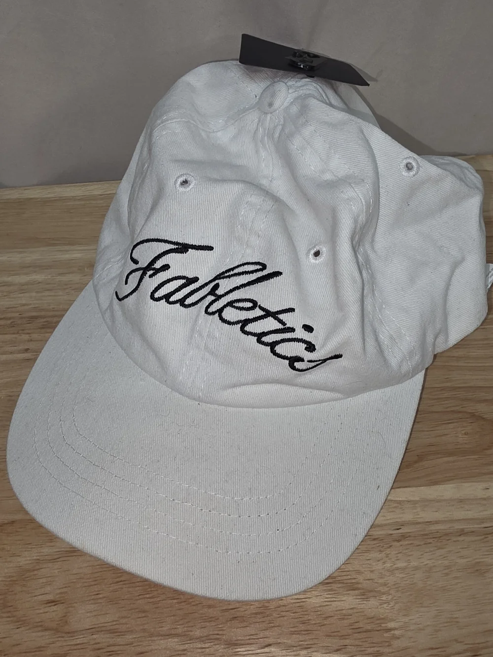 Fabletics White Script Logo Baseball Cap Dad Hat Relaxed Fit